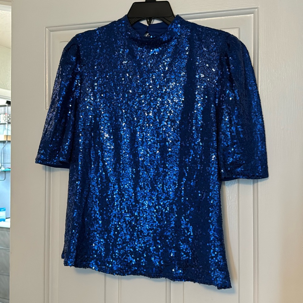 Sequin top mock neck New York & Co Med